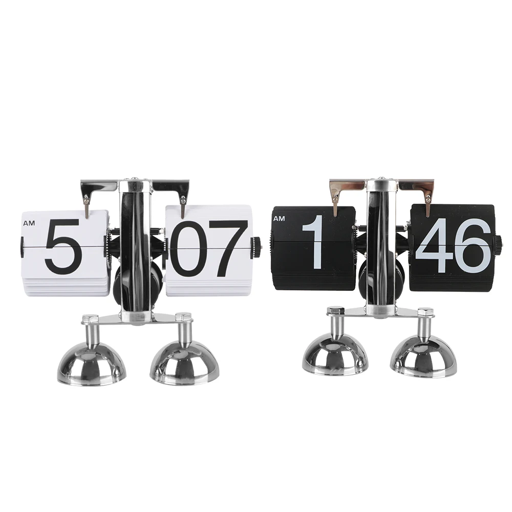 Digital Clock Retro Flip Clock Auto Flip Home Decors Internal Gear Operated Desktop Operated Quartz digital clock flipping clock