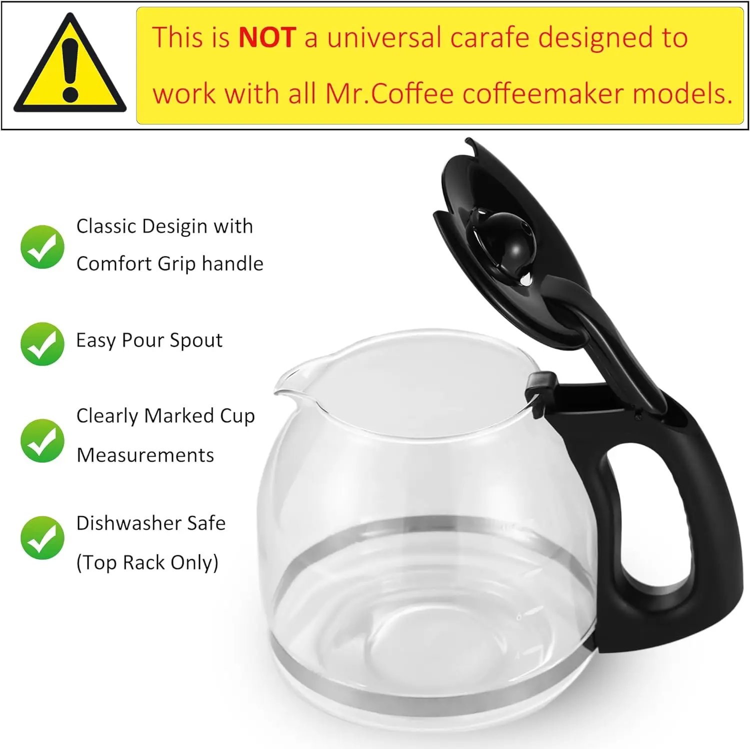 Replacement Coffee Pot 12-Cup Replacement Coffee Carafe For Mr