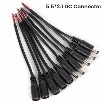 22AWG DC Connector 5.5x2.1 มม.ชาย/หญิงแจ็ค 15 ซม.5-12V อะแดปเตอร์ขยายสายไฟสําหรับ LED Strip Light กล้องวงจรปิด 1