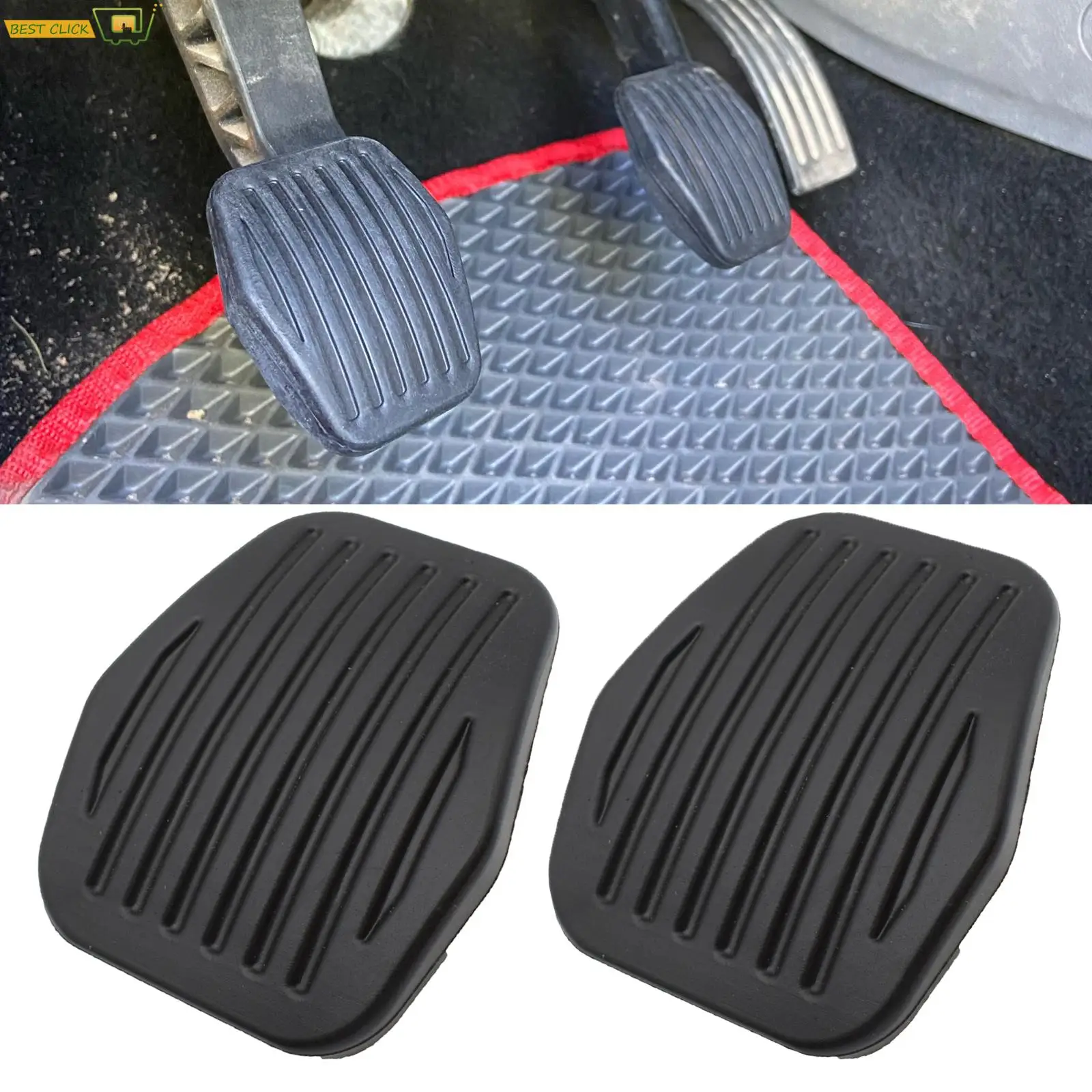 Car Brake Clutch Pedal Rubber Pad Cover 2Pcs For Ford Focus III CMAX C-MAX II Kuga MK2 2005-2011 Auto car accessories car pedals pedal cover