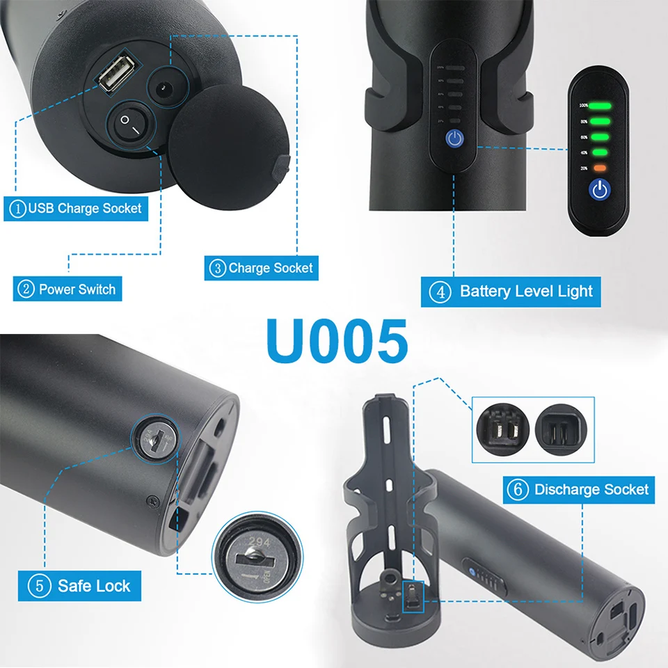 San-yo 3500mAh Bottle EBike Battery 36V 7Ah 10.5Ah Electric