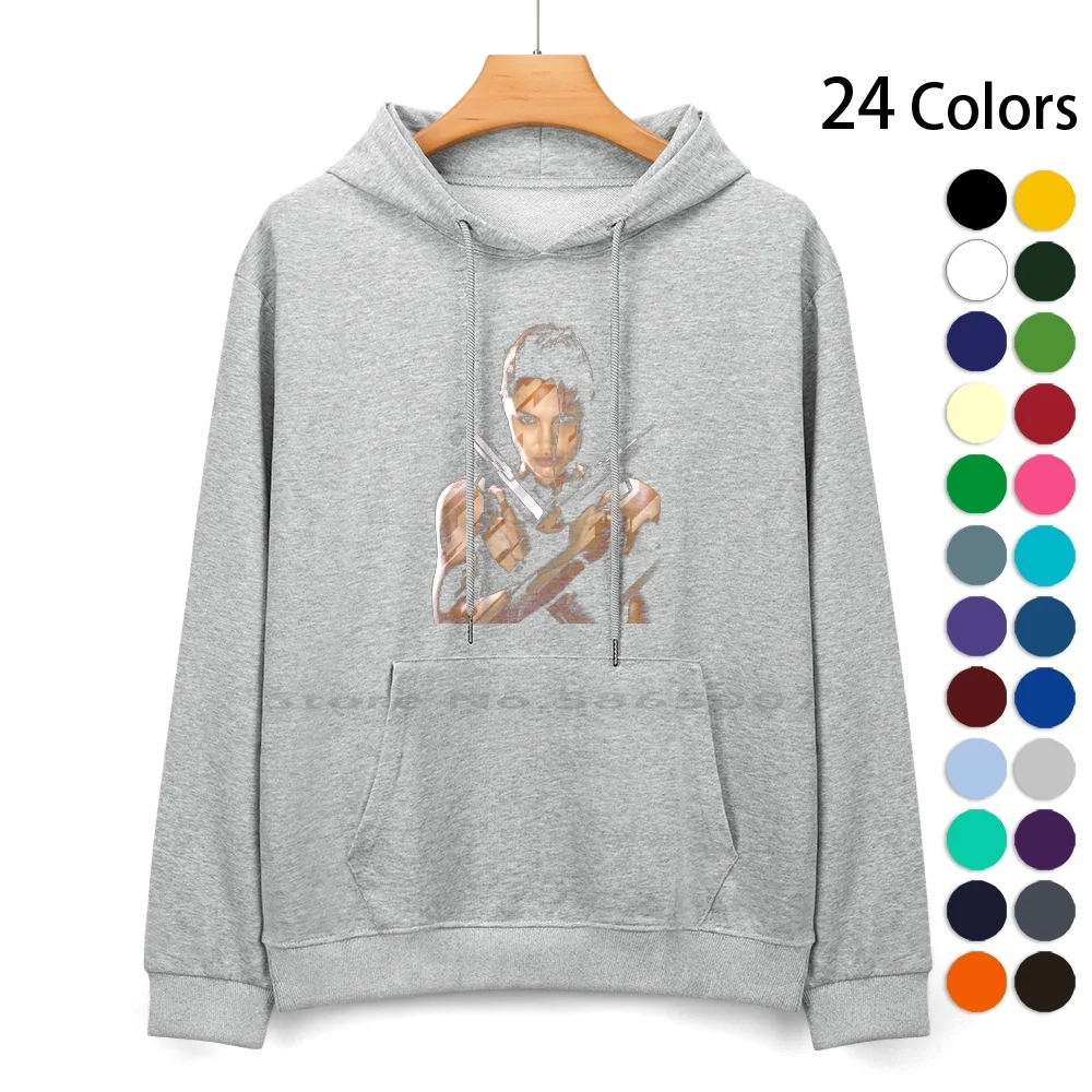 Ara Bro-Tomb Raider-Angelina Jolie Felpa Con Cappuccio In Puro Cotone Maglione 24 Colori Ara Piggy Tomb Raider Angelina Jolie Cine Pelicula