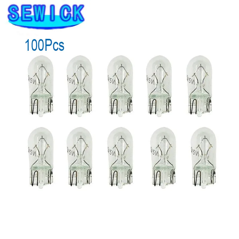 100Pcs White T10 W5W 501 194 Clear Signal Lamp Glass 12V 5W W2.1x9.5d Single Filament Car Bulb Auto Light | Автомобили и