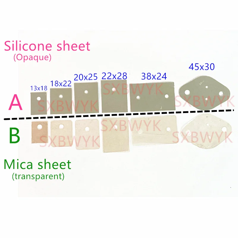 100PCS Transistor Insulating Film Mica Film Silicon Various Sizes