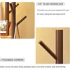 Rotary Wood Coat Racks, Household Standing Coatrack with 3 Storage Shelves, for Home Entryway Bedroom Hanging Coats Jackets Hats 4
