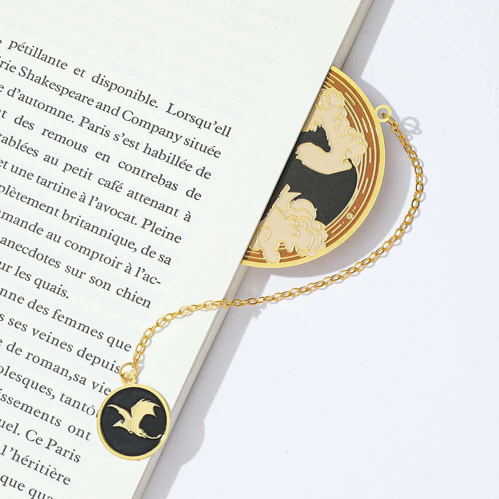 Empyrean Bookmark Sky Dragon Metal Bookmarks Gold Edge Designs For Book Lovers Fans Women Reading Accessories School Supplies