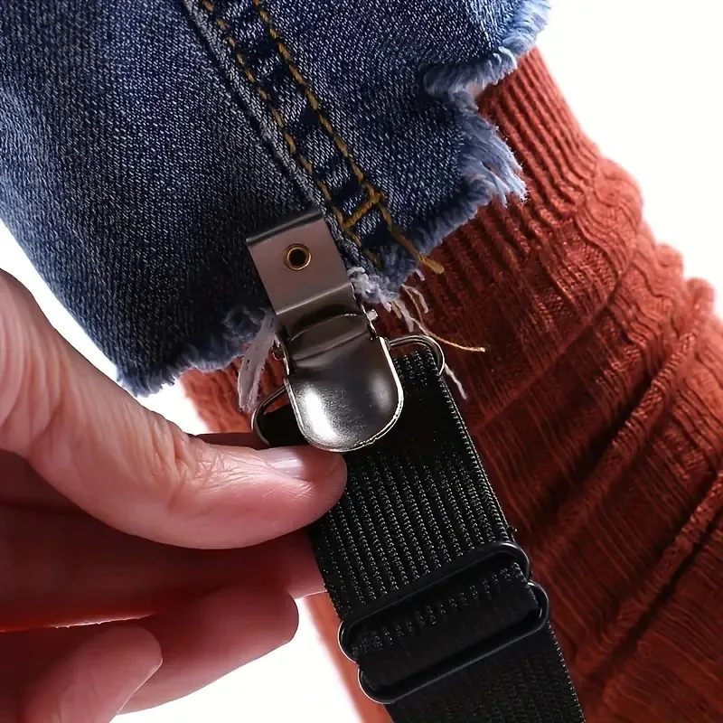 조절 가능한 레깅스 클립 스웨터 클립 브로치 주름진 탄성 밴드 가디건 클립 DIY 버클 액세서리 부츠 미끄럼 방지 스트랩