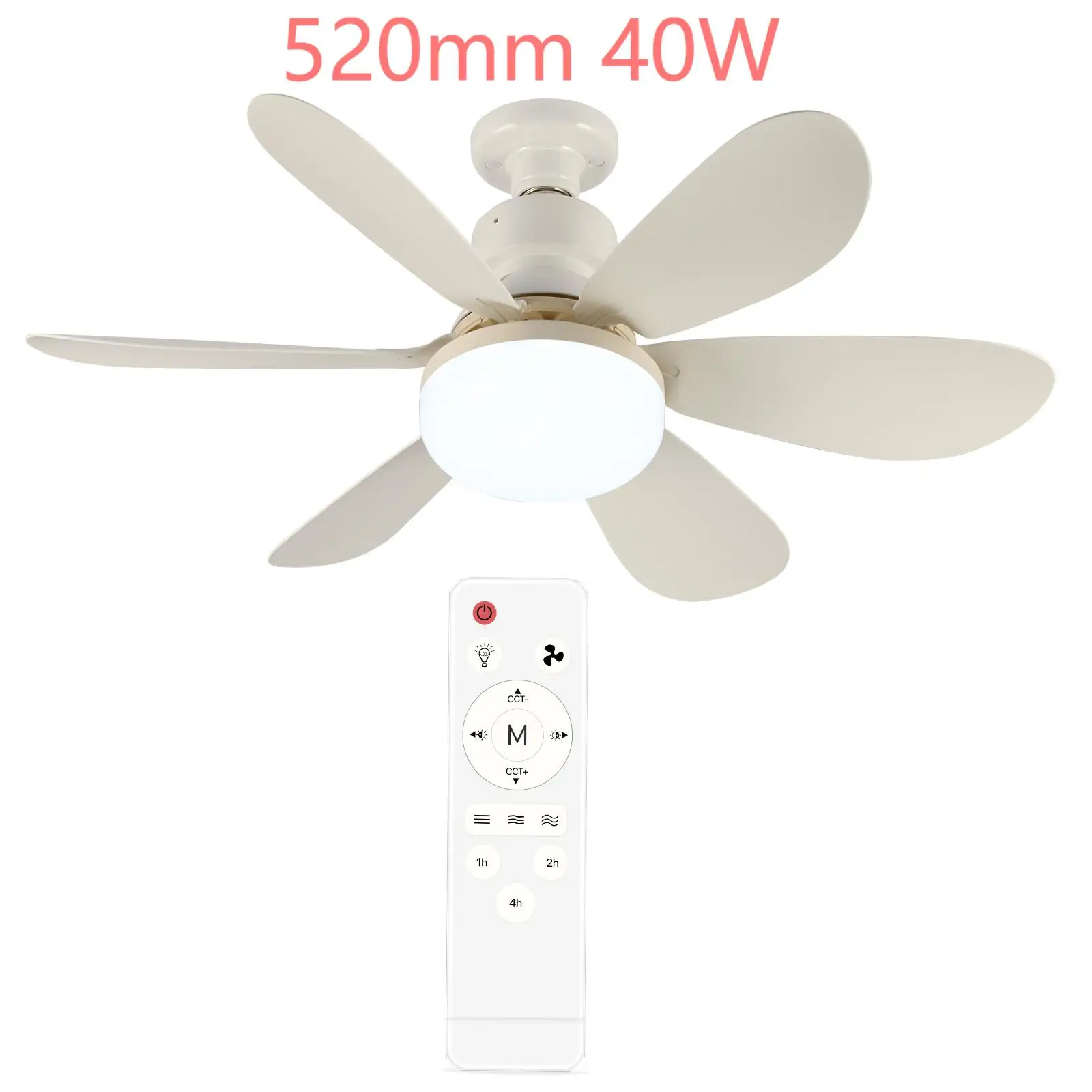 AC 110V 220V Modern Ceiling Fan Light With Remote 3000K-6500K Dimmable Wireless Silent 40W E27 Base Fans Lighting for home use
