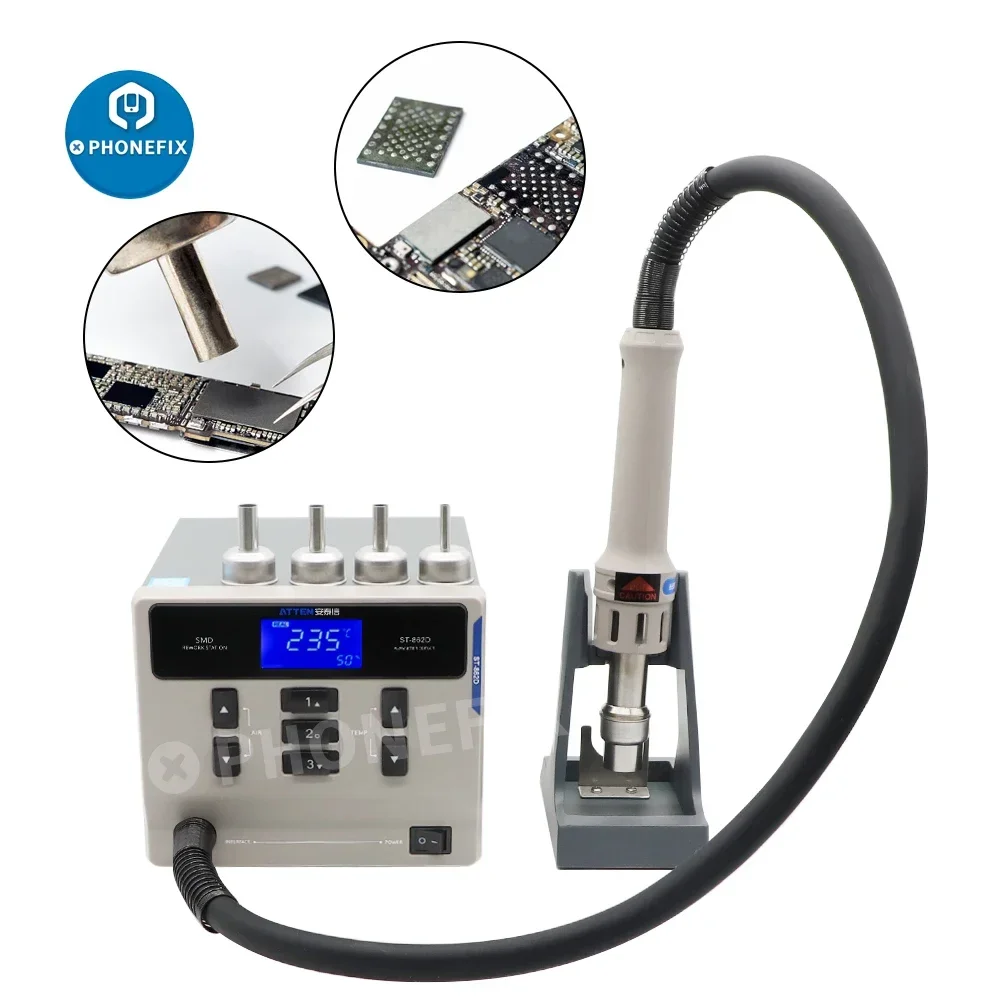 ATTEN St-862D 1000W Hot Air BGA Rework Station with Anti-static Heat Resistant Soldering Mat For Motherboard PCB Chip Repair 4