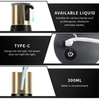 เครื่องจ่ายสบู่เหลวอัตโนมัติแบบชาร์จ USB เครื่องเจลล้างจานสำหรับห้องครัวห้องน้ำเซรามิกแบบไม่ต้องสัมผัส 5