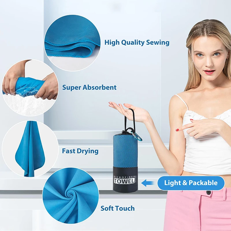 40X80/80X160CM Water uptake Quick-Dry Sports Towel Microfiber Running Yoga Fitness Basketball Outdoor Camping Hiking Beach Towel 5
