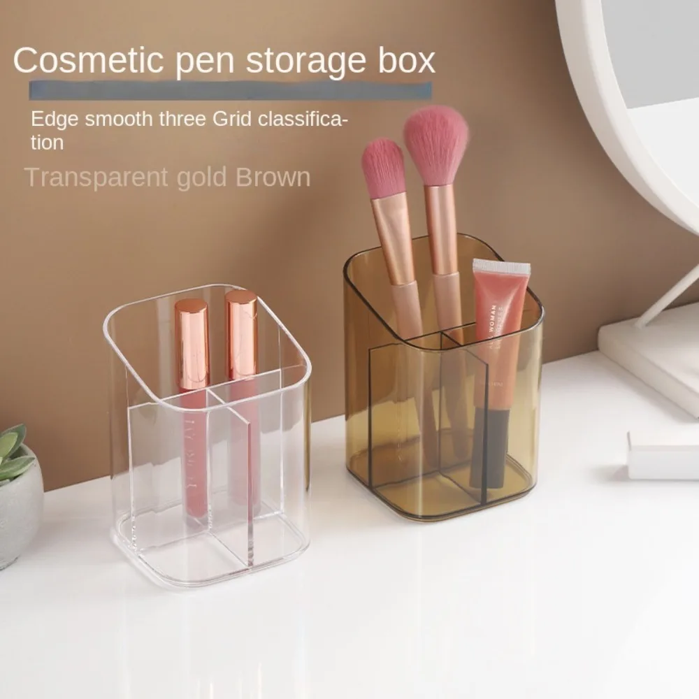 Acrylic Pen Organizer new Clear 3-Compartment Pencil Holder Remote Holder for The Home, Bathroom, Office, Child’s Desk clear acryl cube favor box of plexi acrylic glass plastic storage wedding party gift package organizer home office usage