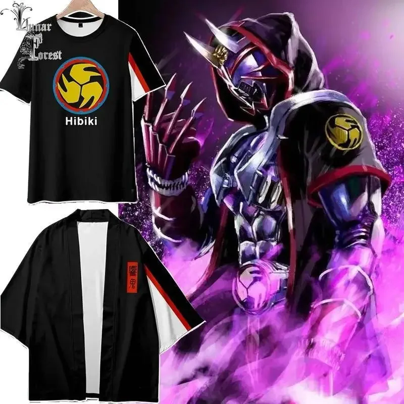 Kamen rider hibiki 3d printing T-shirt summer fashion around neck short sleeve popular anime japanese streetwear 2024
