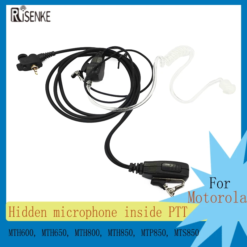 RISENKE-Mtp850 S Mtp 850 Mth 800 Mth800 Mth600 Mth650 Mts850 Radio 1 Pin Screw Acoustic Tube Ptt Earpiece Headset for Motorola