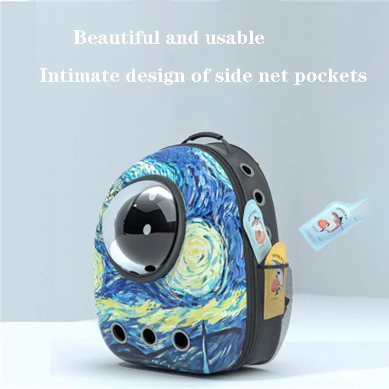 Breathable Pet Sling Backpack, Pure Color, Travel Space Capsule Cage, Pet Transport Bag, Carrying Cat Bag