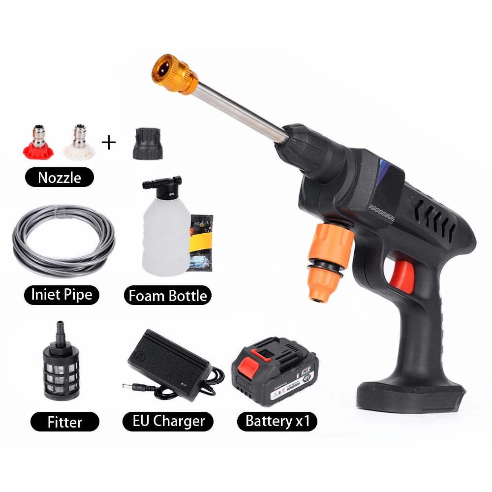 

Car Wash Washer Gun Foam Generator Water Gun Spray Cleaner 100Bar Wireless High Pressure Car Washing Machine