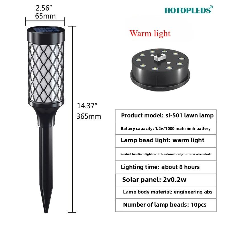 Солнечный ландшафтный светильник, водонепроницаемый садовый светильник для газона, декоративная атмосфера, садовый светильник с двойной цветовой температурой, напольный светильник