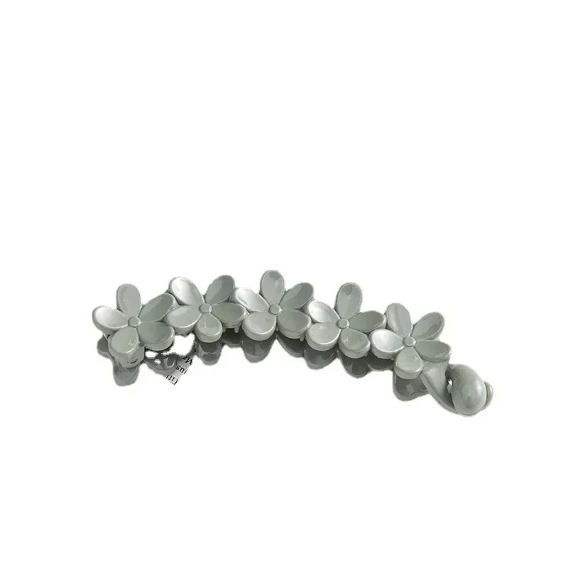 Hair Clips Hair Accessories Korean Simple Frosted Banana Ponytail Holder Back Head Banana Clip Small Flowers Plum Blossom Twisted Clip