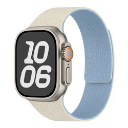 Enhanced Magnetic Silicone Band for Smartwatches - Durable, Stylish, and Comfortable Bracelet Strap (12 white blue)
