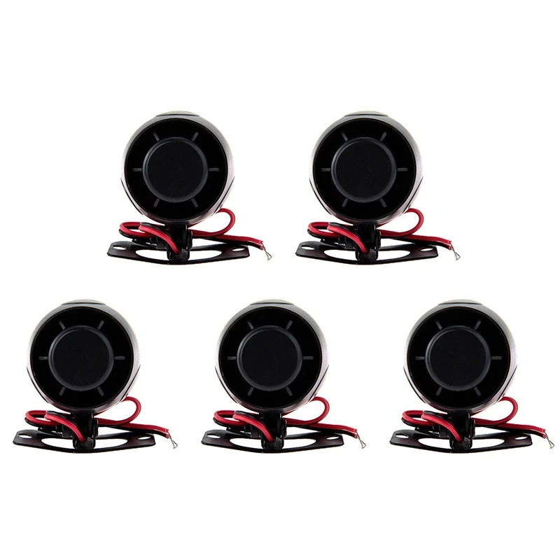 

5X Siren Reminder Audible Alarm 120DB 12V For Car Alarms Auto Universal Bike Black