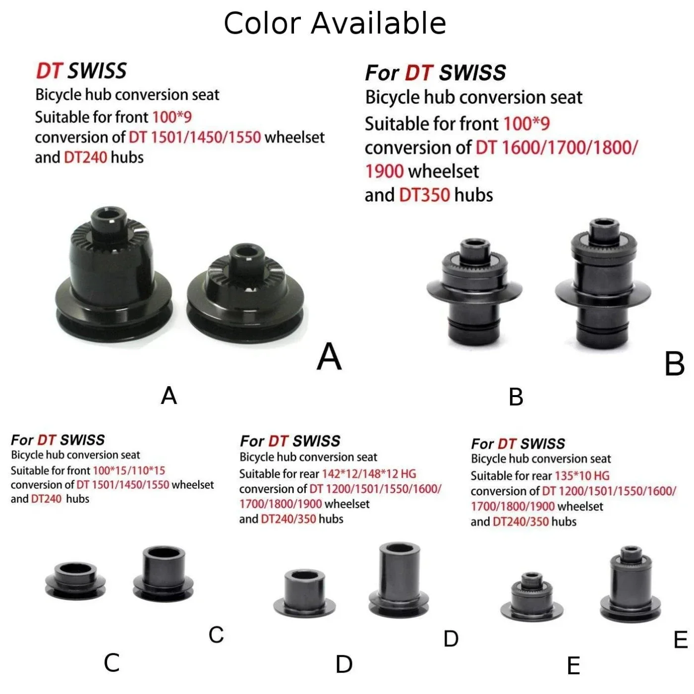 DT SWISS 240/350/370/X1501/1600/1700/1800/1900 허브 휠 변환 시트 자전거 부품용 1쌍 허브 변환 키트 어댑터