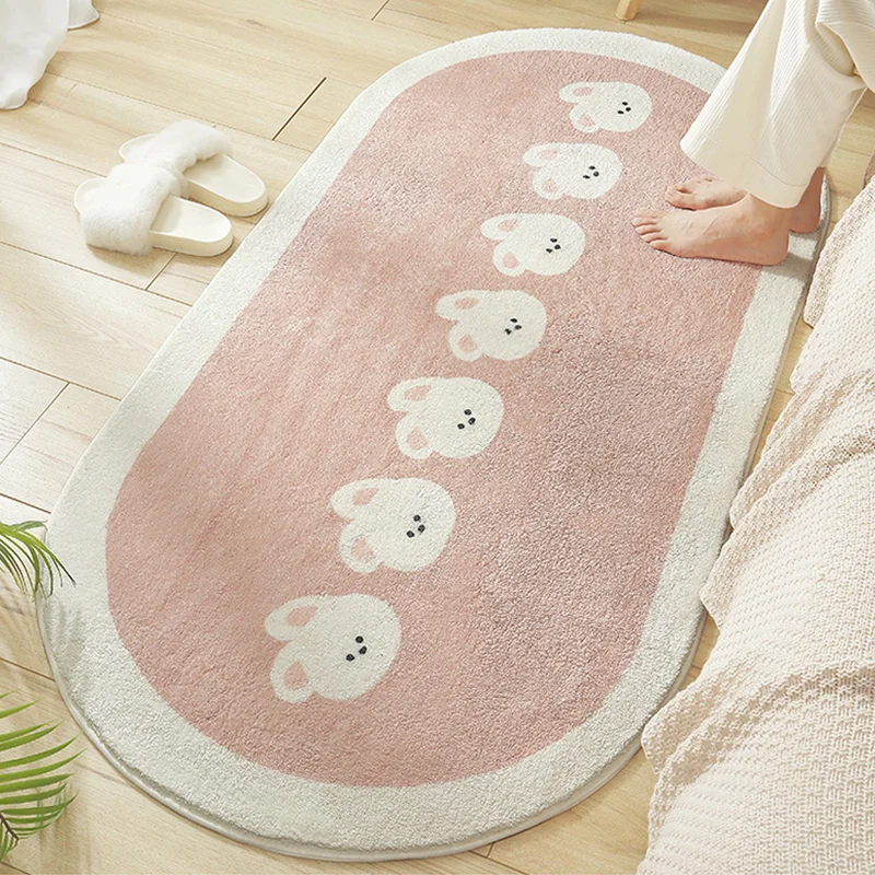 CuteSoftBedroomRugPinkChildrenBedsideCarpetKidsRoomNonSlip
