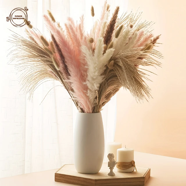 Fiori Secchi Decorativi, 55 Pezzi Erba Della Pampas per Vaso Decorative,  Bbouquet Fiori Secchi Naturale per Casa Matrimoni 42cm : : Casa e  cucina