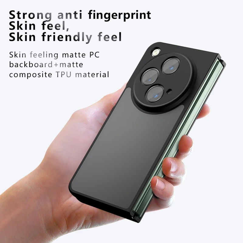 Shockproof Frosted Matte Folding Case - Anti-Fingerprint, Transparent Design
