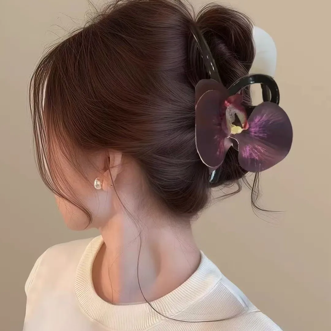 Fermaglio per capelli a forma di fiore phalaenopsis trendy_voghion.com