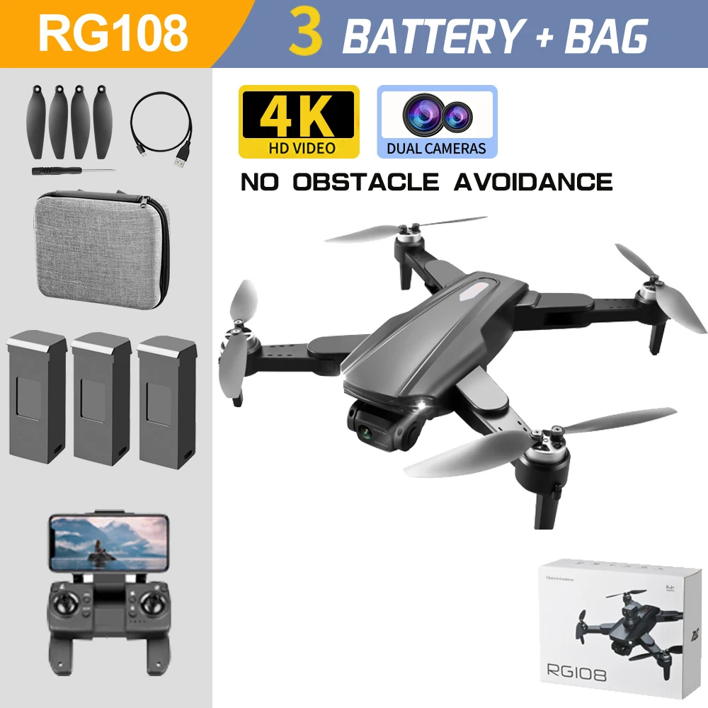 New RG101 MAX Mini Drone 4K Professional Dual HD Camera Infrared Obstacle Avoidance Altitude Hold Mode Foldable RC Plane Toys cute RC Helicopters RC Helicopters