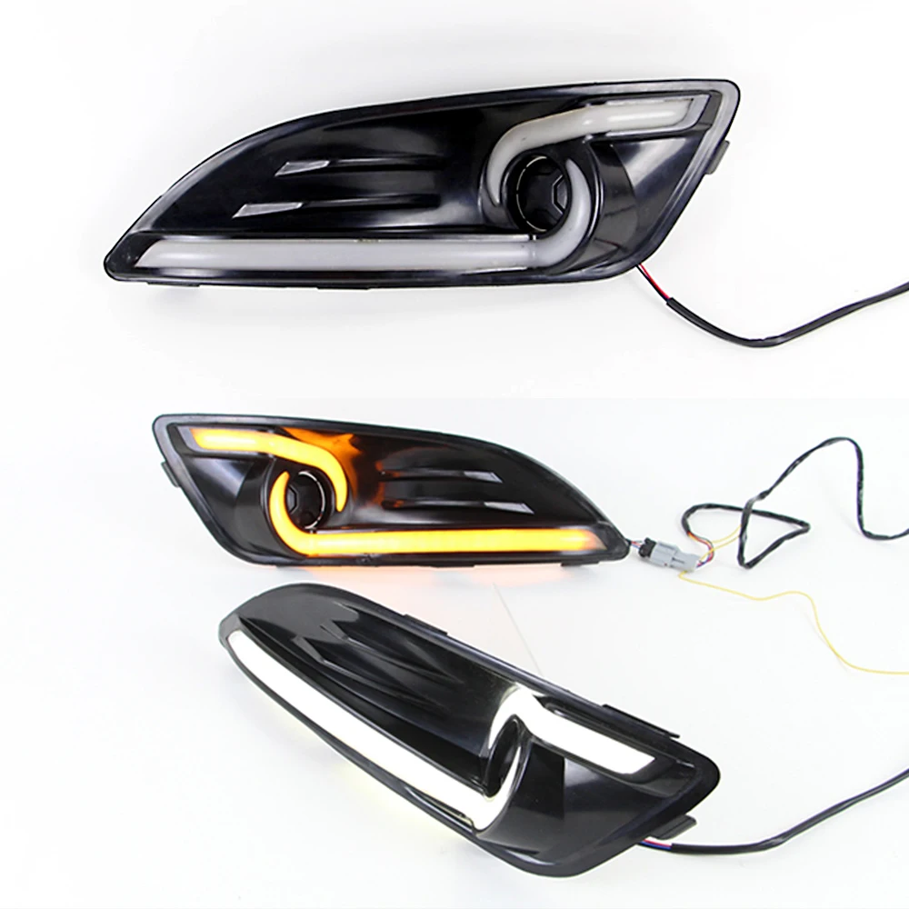 Auto Lampeggiante 2 pezzi Per ford fiesta 2013 2014 2015 2016 LED DRL Luce di marcia diurna Luce diurna Segnale impermeabile Luce per lo styling - Image 6