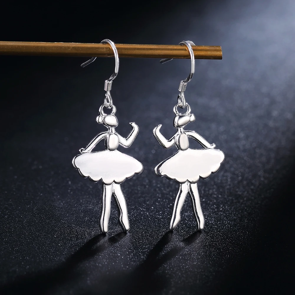 

Женские серьги из серебра 925 пробы, с танцующей девушкой
