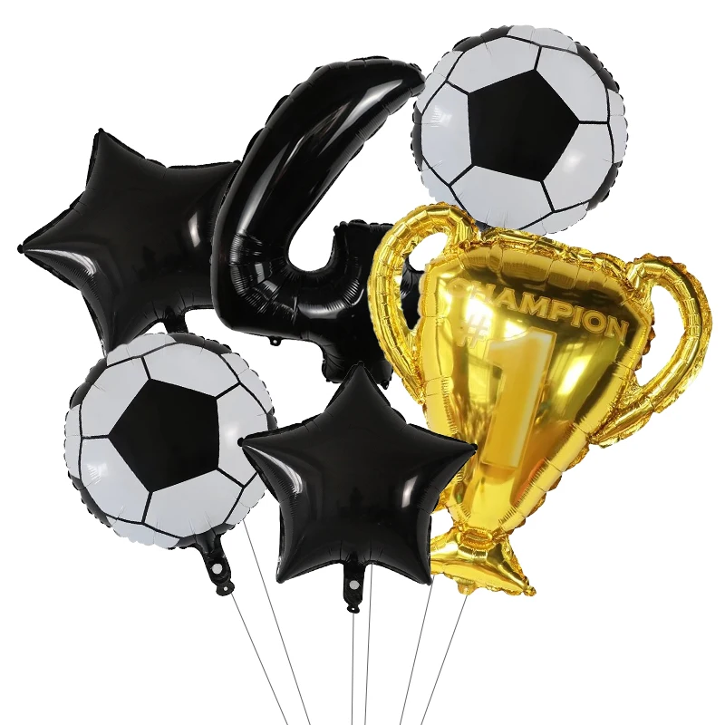 6 stücke Anzahl Folie Globos Fußball Luftballons Welt Trophäe Ball Fußball kinder Junge Geburtstag Party Dekorationen Kinder Sport Geschenk – Detail 4