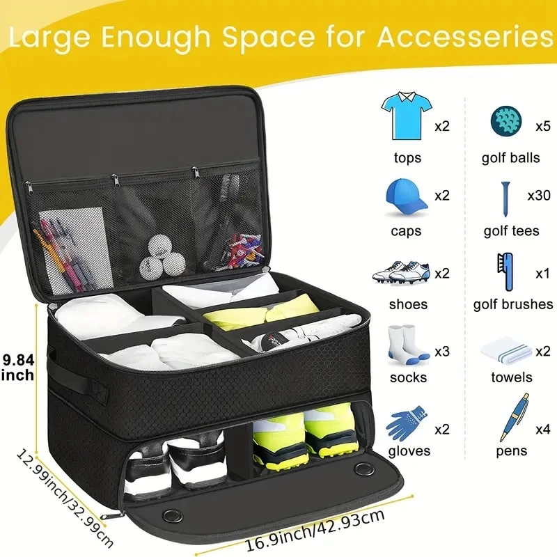 Storage Bag Golf Shoe Bag Breathable Dustproof Outdoor Sports Clothing Storage Golf Trunk Organizer