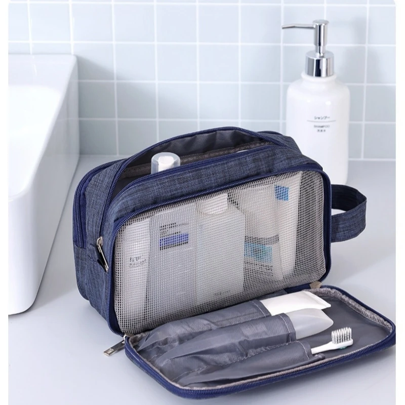 Versatile Travel Toiletry and Shaving Organizer with Three Compartments