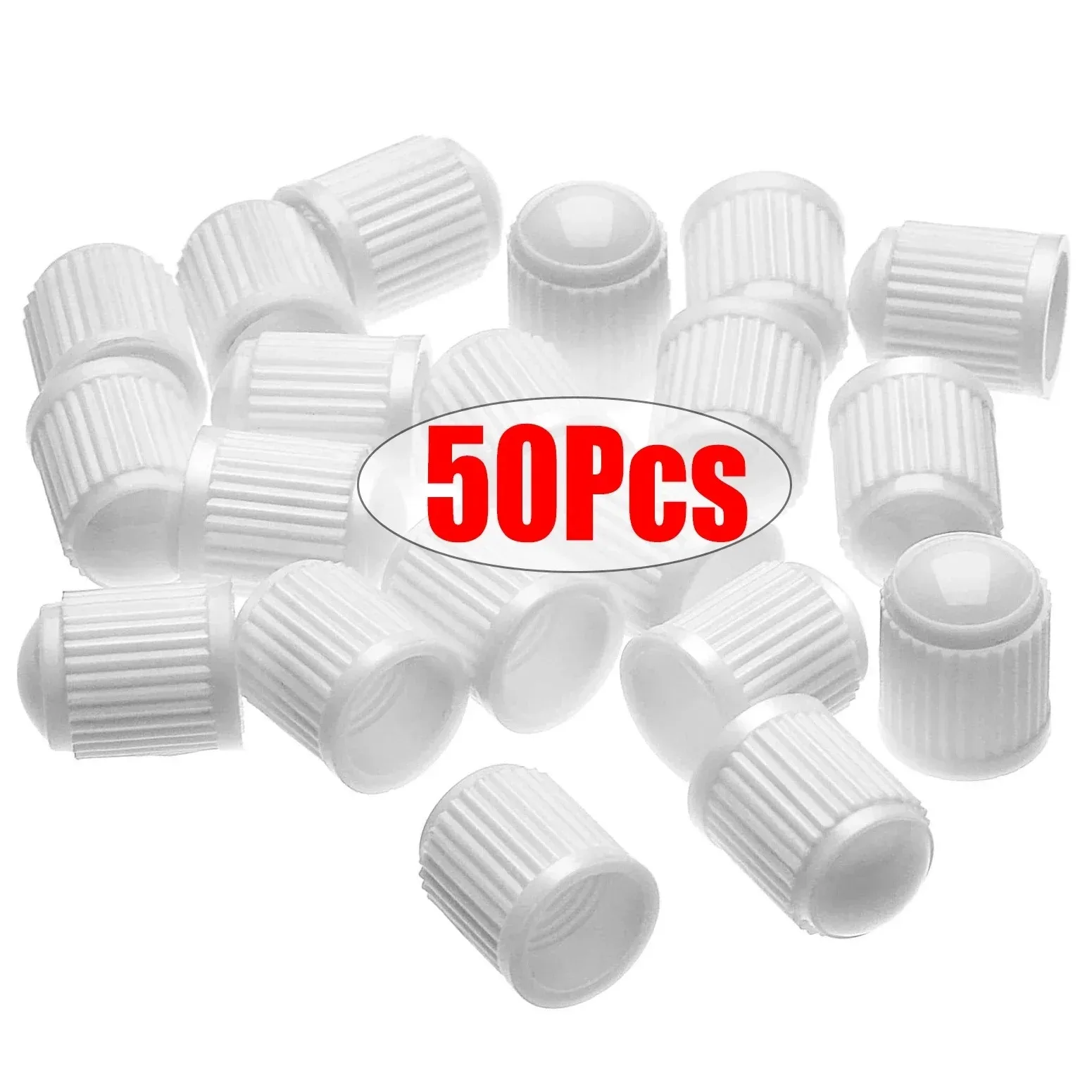 50-Pack Black Tire Valve Caps with O-Ring Seal - Universal Dust Covers