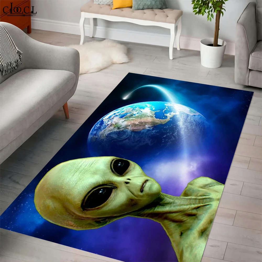 

Коврик CLOOCL «инопланетянин», впитывающий 3D напольный коврик с принтом, подходит для любых комнат и декора, нескользящий фланелевый ковер