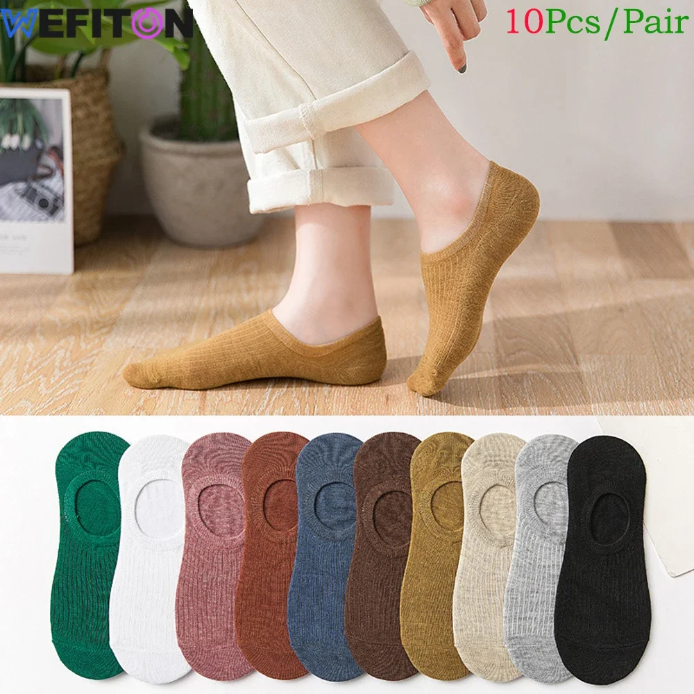 

10Pairs No Show Socks Womens Athletic Cushion Ankle Footies Low Cut Unisex Socks Anti-Slid Athletic Casual Invisible Liner Sock