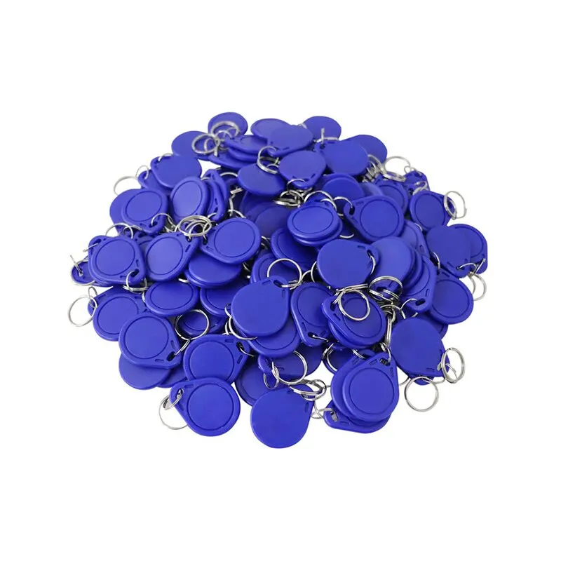 Pack of 100 Blue RFID 13.56MHz IC Keyfob Tokens