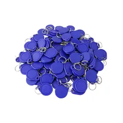 Pack of 100 Blue RFID 13.56MHz IC Keyfob Tokens (100PCs)