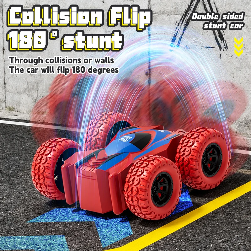 4-8 Pack 360° Rotating Stunt Car Toys - Friction Powered Toy Cars Push and Go Vehicles for Toddlers Kids Best Christmas Gift - 2