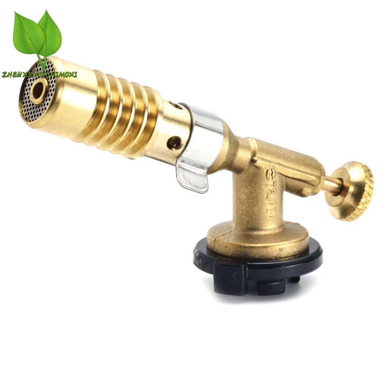 Portable Gas Burner Portable Welding Torch Flame Gun High Temperature Brass Mapp Gas Burner Brazing Solder Propane Plumbing 1Pc
