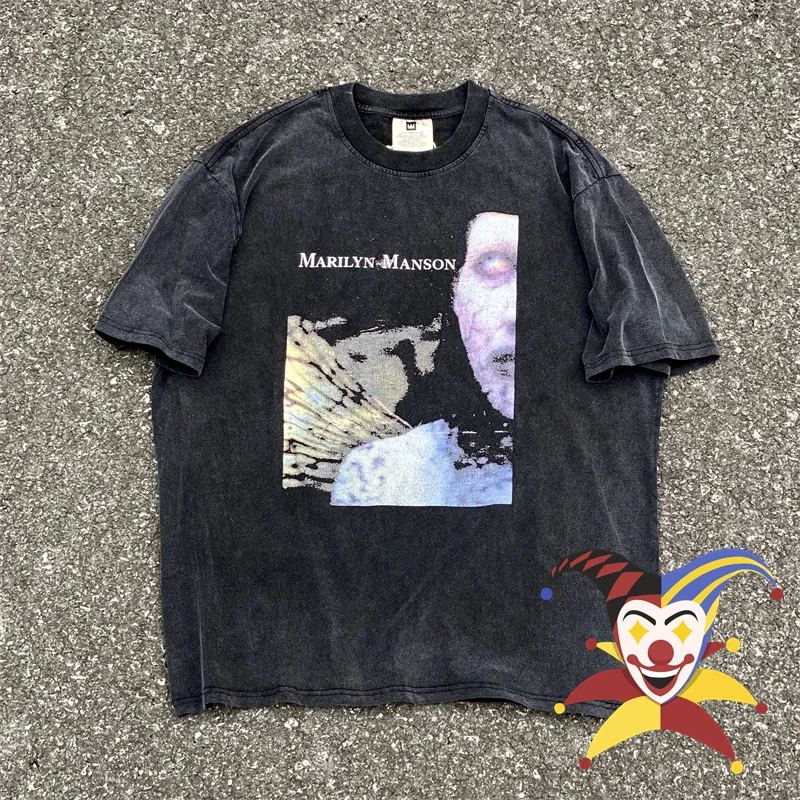 

Marilyn Manson T Shirt 1:1 Best Quality Vintage Summer Style T-shirt Tee Tops