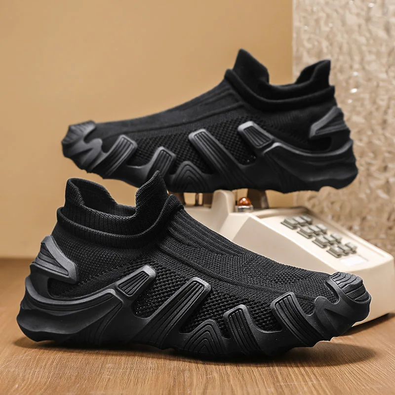 American Crushed Ice Small Thick-Soled Cracked Men's Casual Shoes