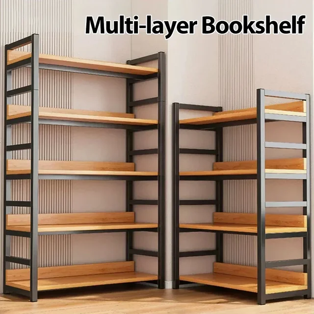 현대적인 스타일과 실용적 기능을 조화시킨 다층 간단한 책장으로 집안을 정리 정돈하고 정돈된 공간을 연출하세요.