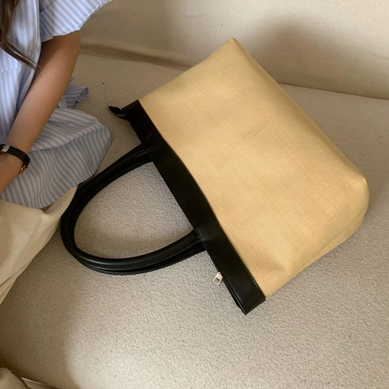 Fashion Straw Handbags Summer Beach Bag Purse Shoulder Bag for Daily Use