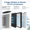 Sejoy Air Purifier HEPA Filter For Indoor 200 Square Feet 99.9% Removal With Ionizer Quiet 3 Speeds Bedroom Pets Air Purifier 2