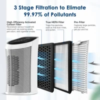 Sejoy Air Purifier HEPA Filter For Indoor 200 Square Feet 99.9% Removal With Ionizer Quiet 3 Speeds Bedroom Pets Air Purifier 2