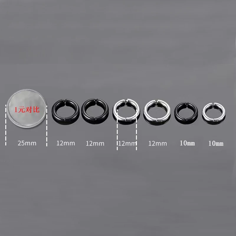 Ear Clip Earrings Clip Earrings Ear Clip Hoop Earrings Ear Accessories 1 Pc Non-Piercing Fake Hoop Earrings Classic Punk Stainless Steel Circle Hoops Clip On Ear Earrings for Women Men Without Hole