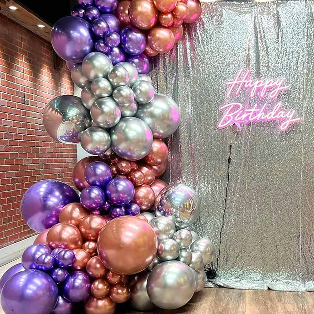 125Pcs Purple Balloons Garland Arch Kit, Light Pastel Purple Gold White Balloons Confetti Latex Metallic Balloons For Women Birthday Baby Shower Wedding Party Decorations Supplies – TopToy